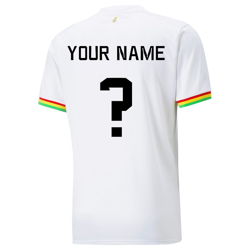 Barn Ghanas Navnet Ditt #0 Hvit Hjemmetrøye Drakt Trøye 22-24 Skjorter T-skjorte
