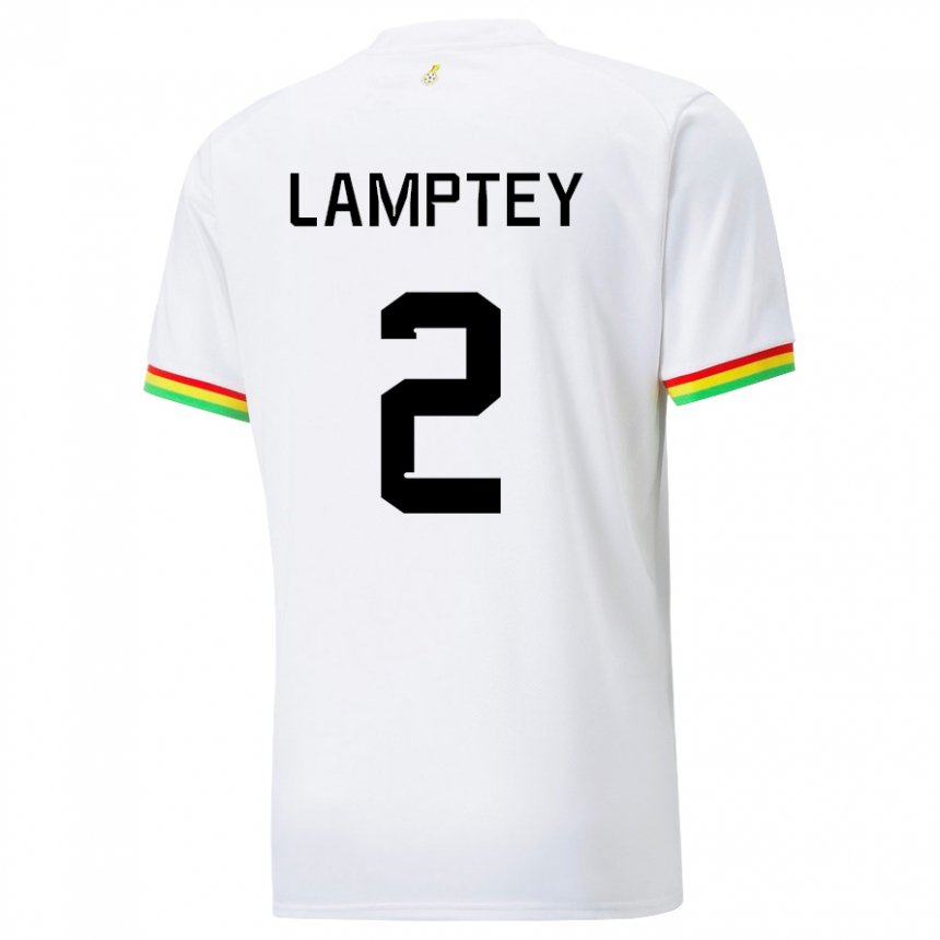 Barn Ghanas Tariq Lamptey #2 Hvit Hjemmetrøye Drakt Trøye 22-24 Skjorter T-skjorte