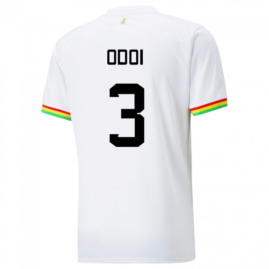 Barn Ghanas Denis Odoi #3 Hvit Hjemmetrøye Drakt Trøye 22-24 Skjorter T-skjorte