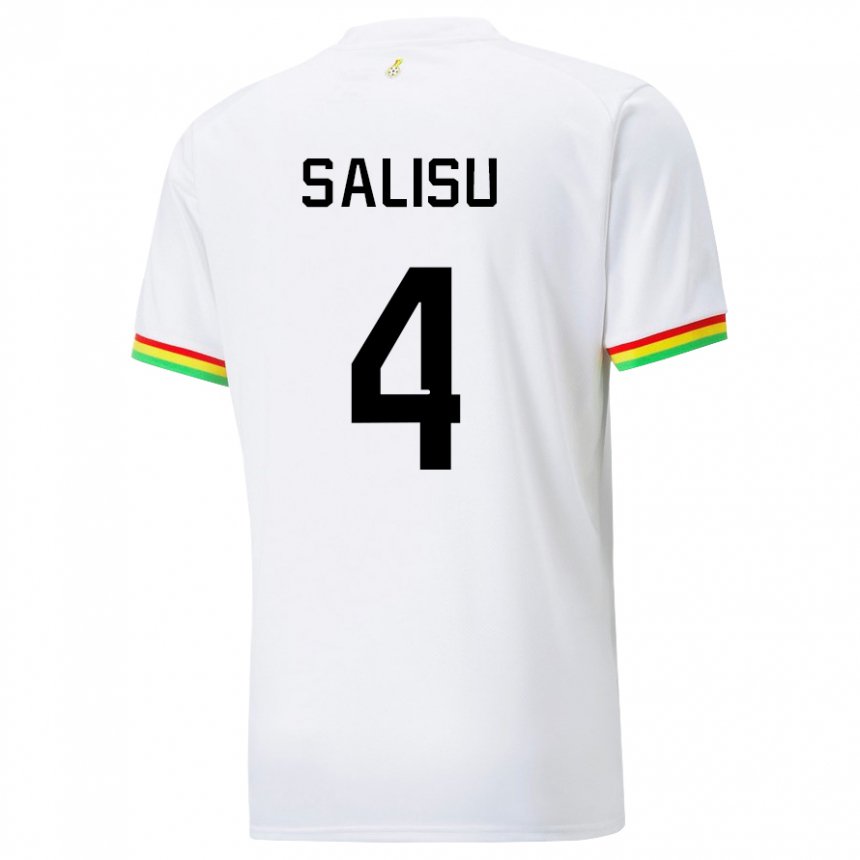 Barn Ghanas Mohammed Salisu #4 Hvit Hjemmetrøye Drakt Trøye 22-24 Skjorter T-skjorte