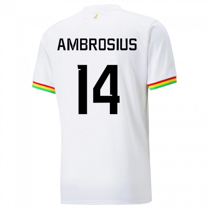 Barn Ghanas Stephan Ambrosius #14 Hvit Hjemmetrøye Drakt Trøye 22-24 Skjorter T-skjorte