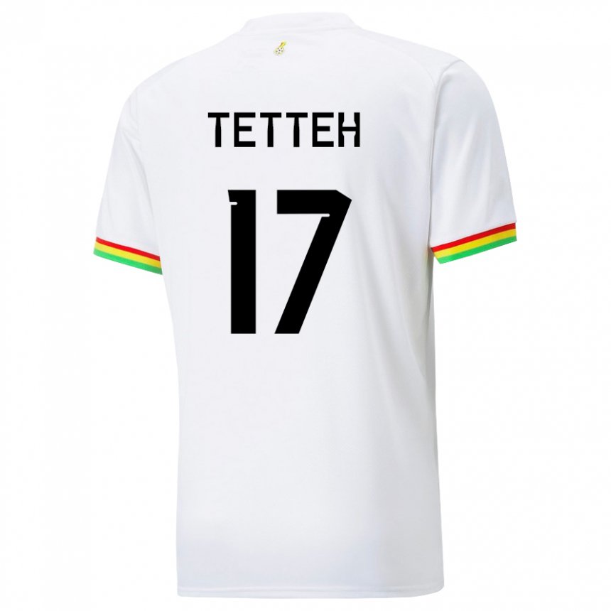 Barn Ghanas Benjamin Tetteh #17 Hvit Hjemmetrøye Drakt Trøye 22-24 Skjorter T-skjorte