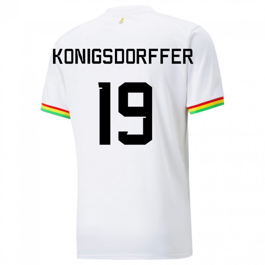 Barn Ghanas Ransford-yeboah Konigsdorffer #19 Hvit Hjemmetrøye Drakt Trøye 22-24 Skjorter T-skjorte