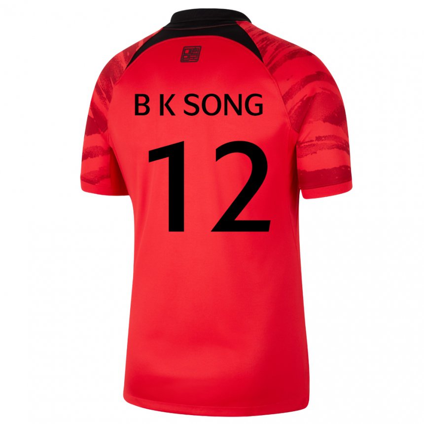 Barn Sør-koreas Bum-keun Song #12 Rød Svart Hjemmetrøye Drakt Trøye 22-24 Skjorter T-skjorte