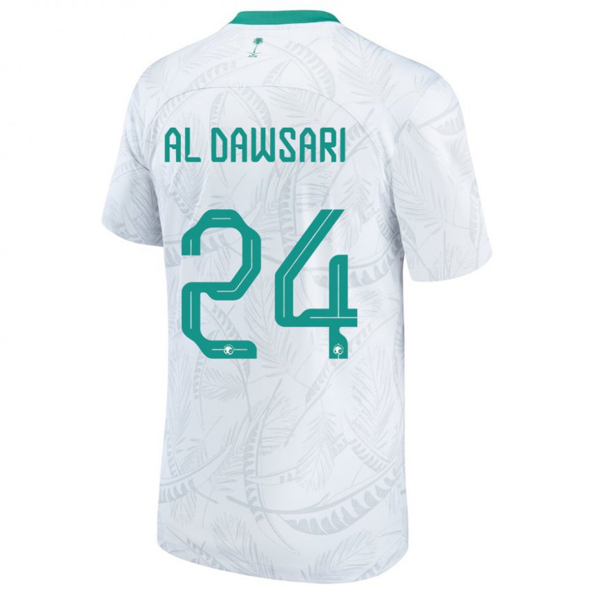 Barn Saudi-arabias Nasser Al Dawsari #24 Hvit Hjemmetrøye Drakt Trøye 22-24 Skjorter T-skjorte