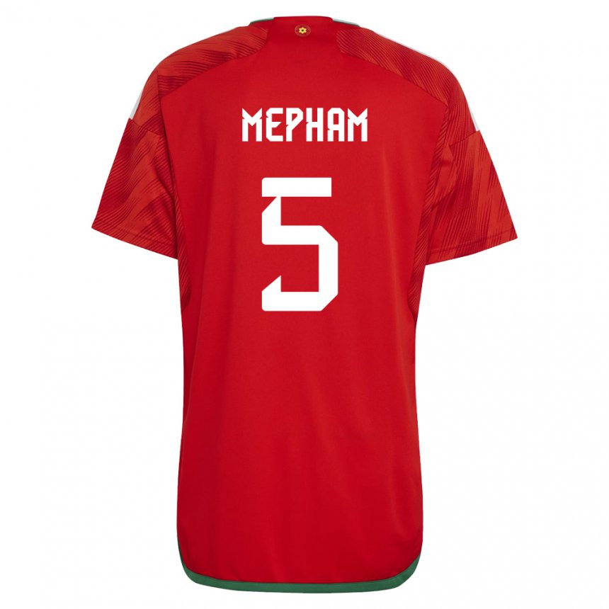 Barn Wales Chris Mepham #5 Rød Hjemmetrøye Drakt Trøye 22-24 Skjorter T-skjorte
