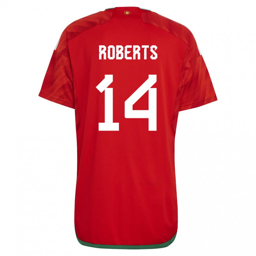 Barn Wales Connor Roberts #14 Rød Hjemmetrøye Drakt Trøye 22-24 Skjorter T-skjorte