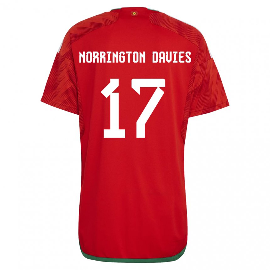 Barn Wales Rhys Norrington Davies #17 Rød Hjemmetrøye Drakt Trøye 22-24 Skjorter T-skjorte