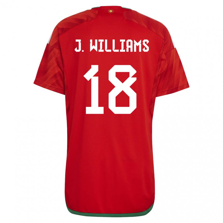 Barn Wales Jonathan Williams #18 Rød Hjemmetrøye Drakt Trøye 22-24 Skjorter T-skjorte