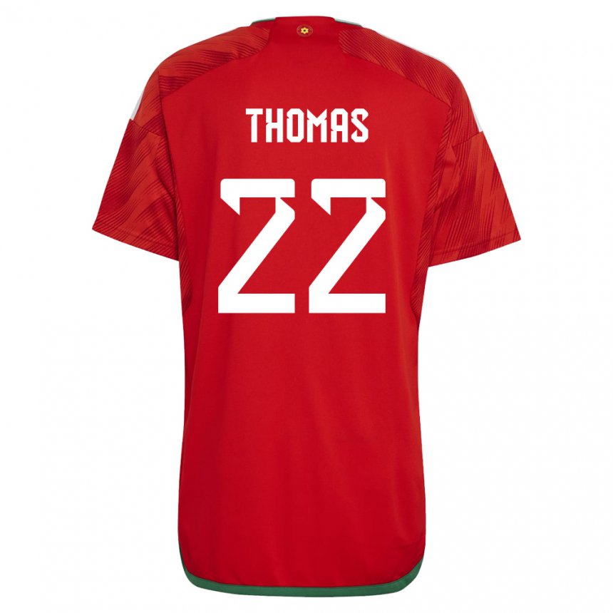 Barn Wales Sorba Thomas #22 Rød Hjemmetrøye Drakt Trøye 22-24 Skjorter T-skjorte