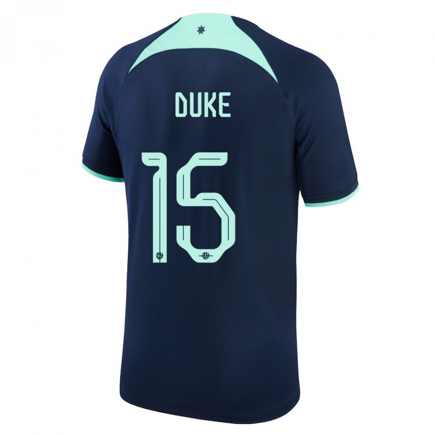 Barn Australias Mitchell Duke #15 Mørke Blå Bortetrøye Drakt Trøye 22-24 Skjorter T-skjorte