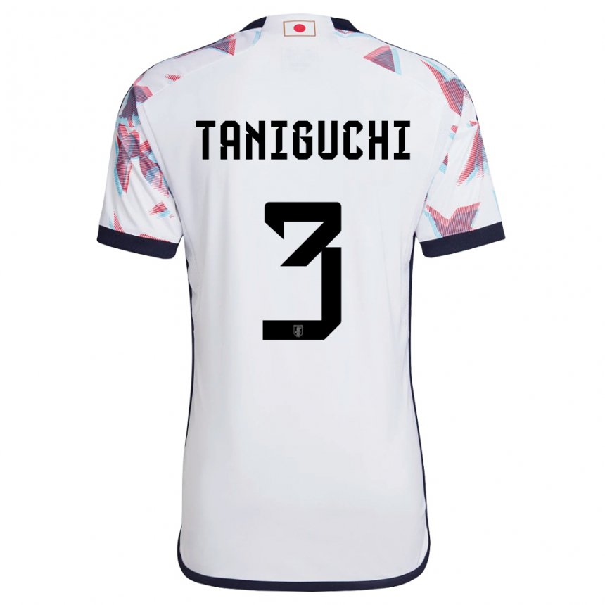 Barn Japans Shogo Taniguchi #3 Hvit Bortetrøye Drakt Trøye 22-24 Skjorter T-skjorte