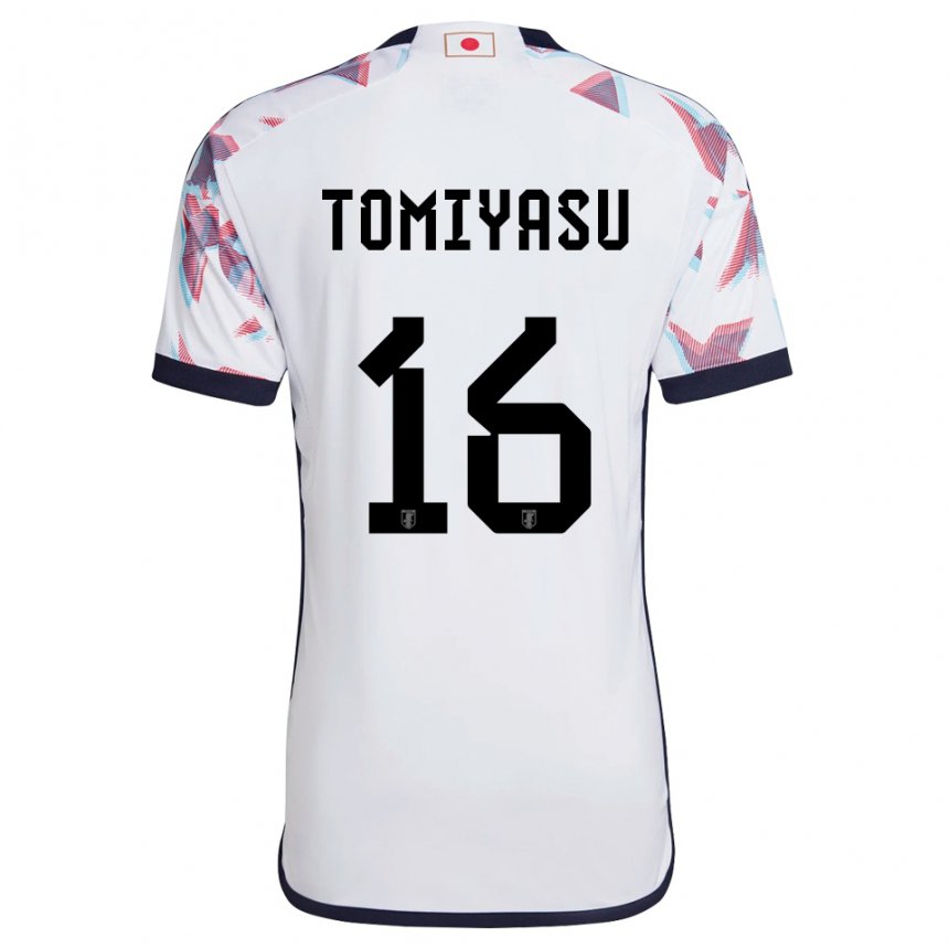 Barn Japans Takehiro Tomiyasu #16 Hvit Bortetrøye Drakt Trøye 22-24 Skjorter T-skjorte