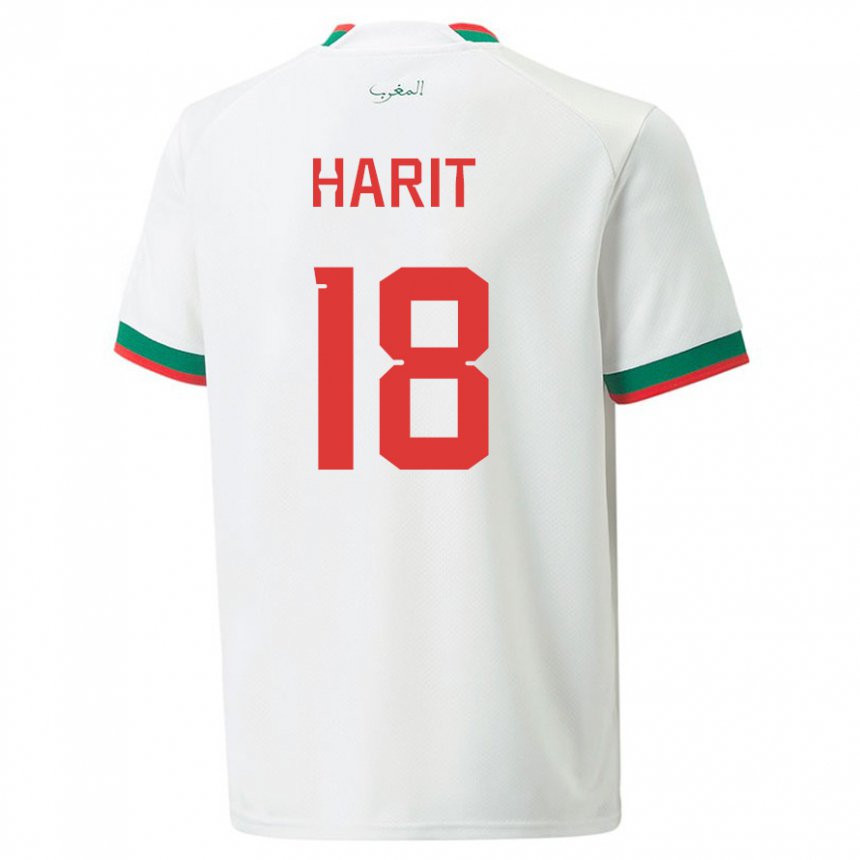 Barn Marokkos Amine Harit #18 Hvit Bortetrøye Drakt Trøye 22-24 Skjorter T-skjorte