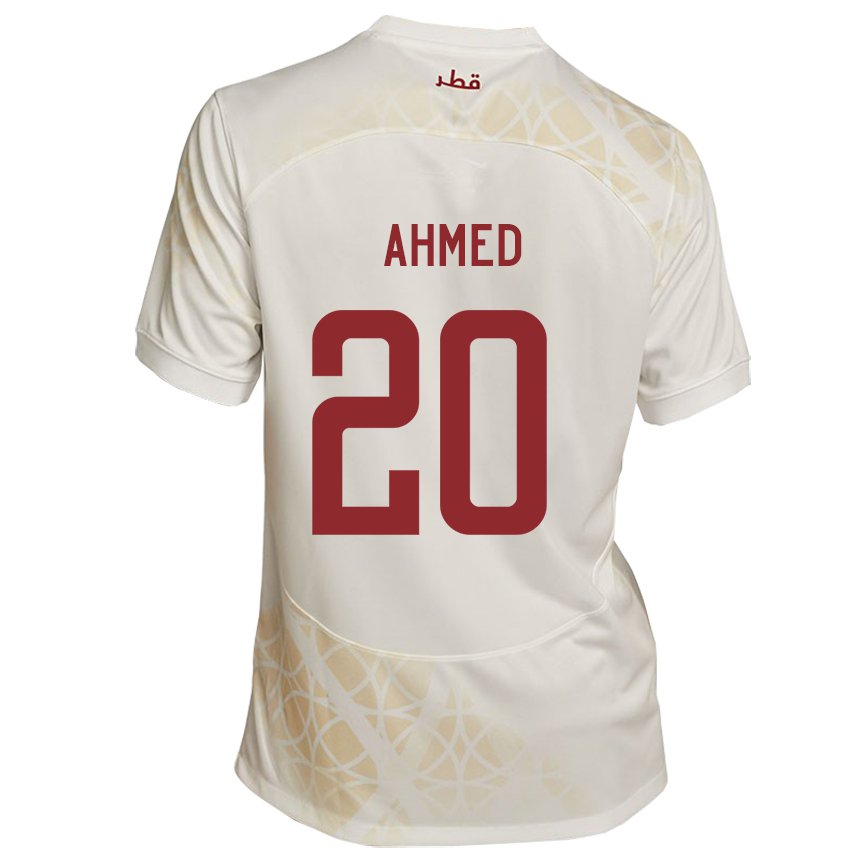 Barn Qatars Ahmed Fadel Hasaba #20 Gull Beige Bortetrøye Drakt Trøye 22-24 Skjorter T-skjorte