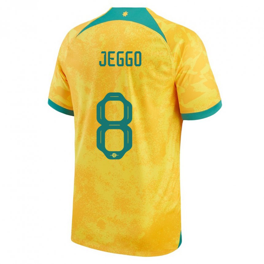 Mann Australias James Jeggo #8 Gylden Hjemmetrøye Drakt Trøye 22-24 Skjorter T-skjorte