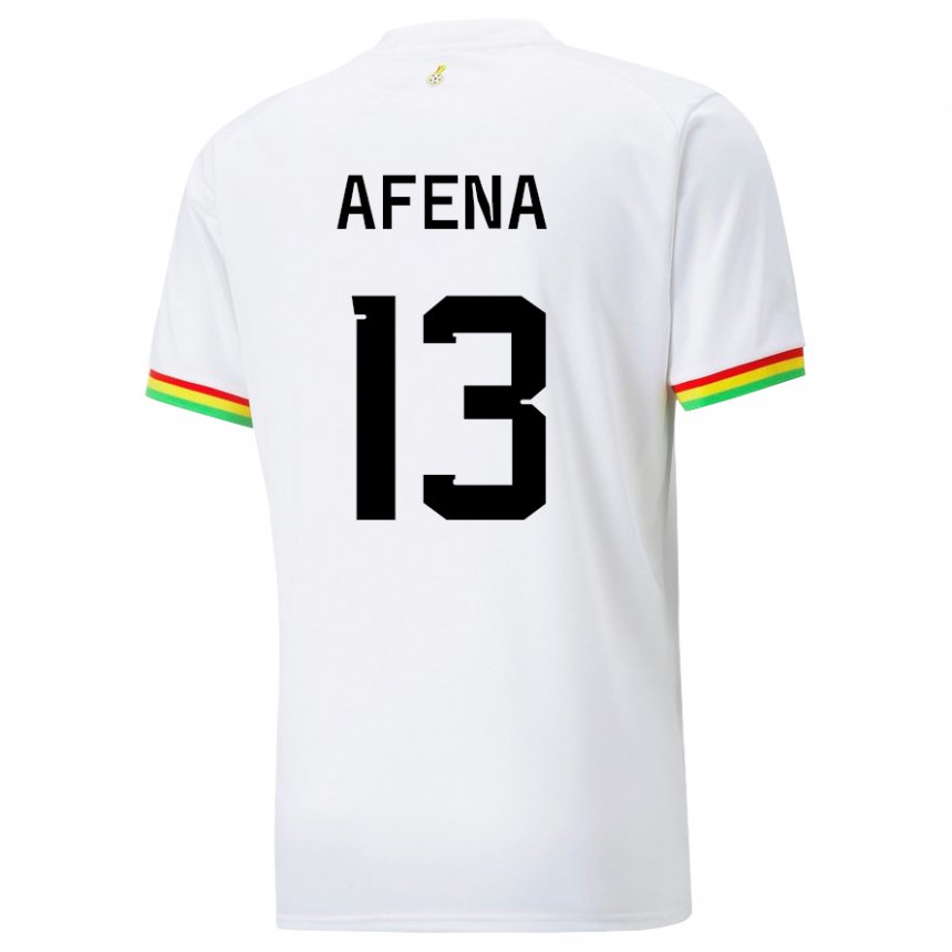 Mann Ghanas Felix Afena-gyan #13 Hvit Hjemmetrøye Drakt Trøye 22-24 Skjorter T-skjorte