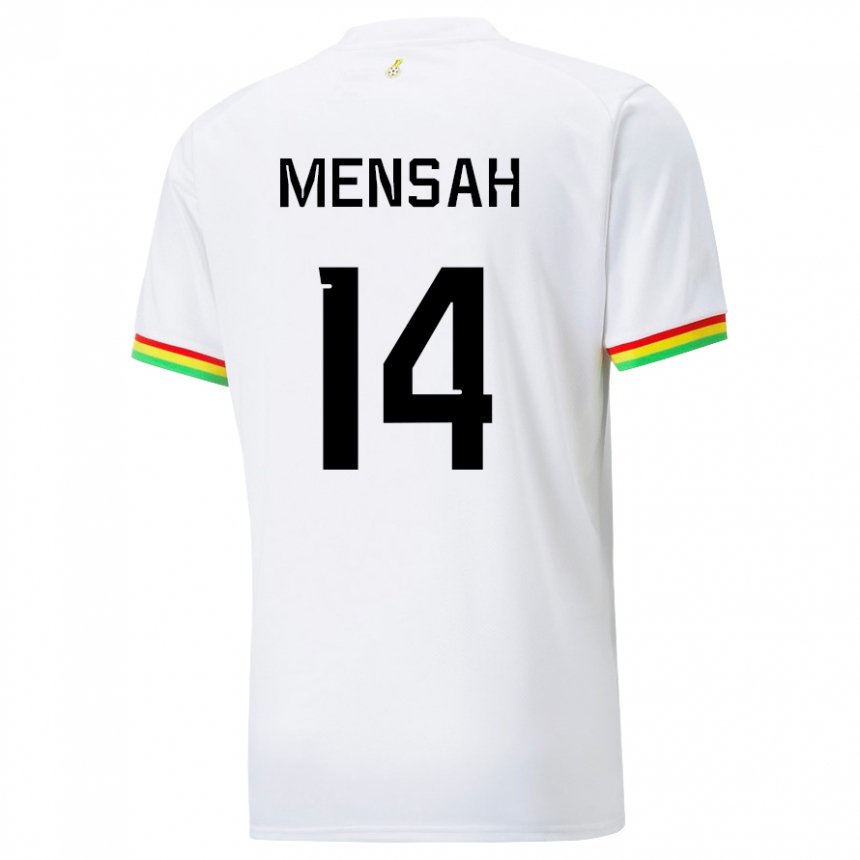 Mann Ghanas Gideon Mensah #14 Hvit Hjemmetrøye Drakt Trøye 22-24 Skjorter T-skjorte