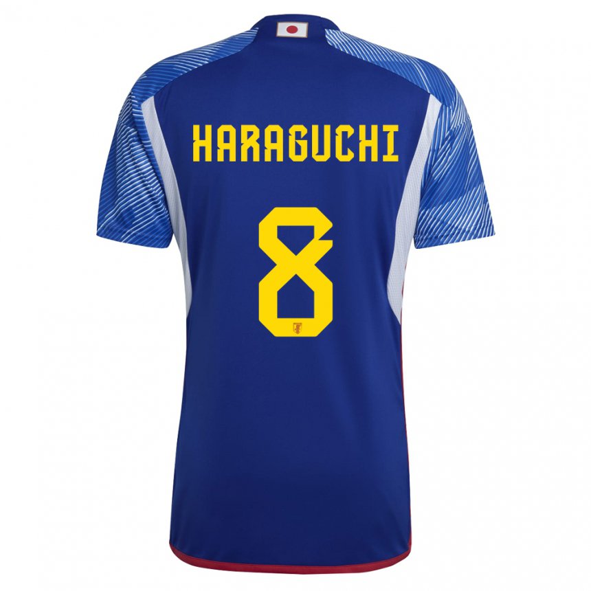 Mann Japans Genki Haraguchi #8 Kongeblå Hjemmetrøye Drakt Trøye 22-24 Skjorter T-skjorte
