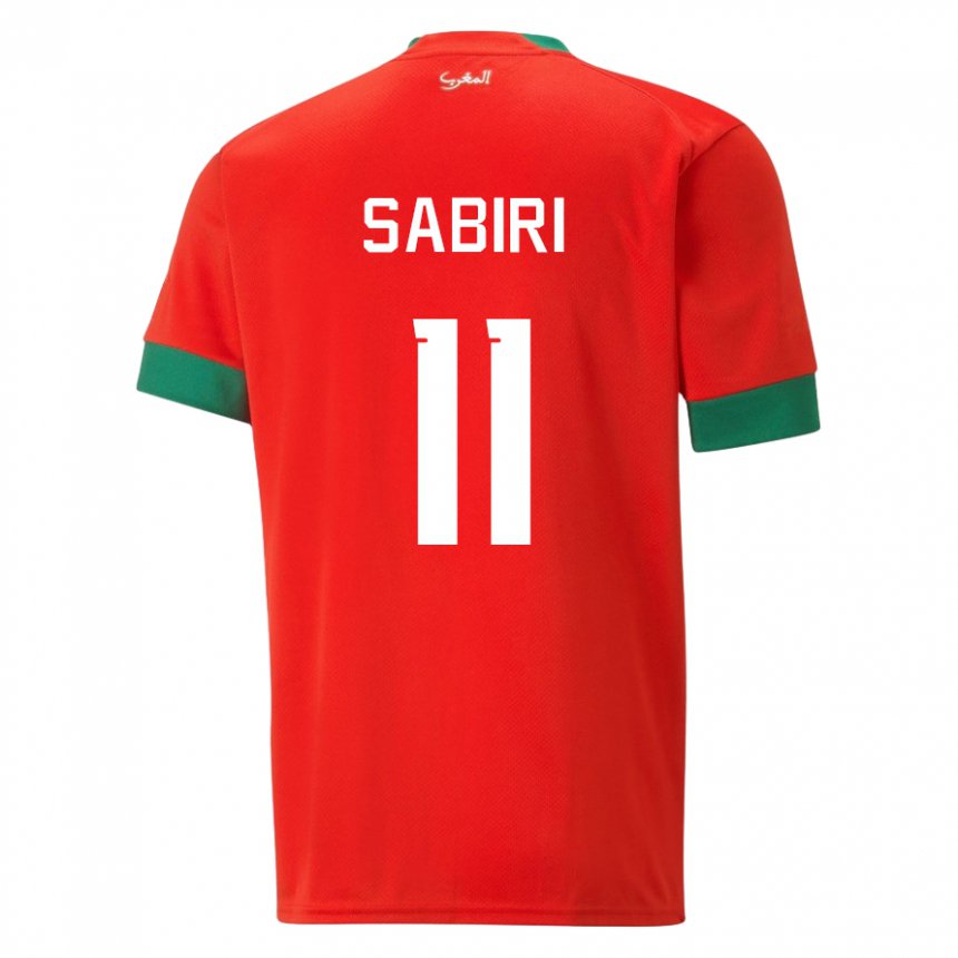 Mann Marokkos Abdelhamid Sabiri #11 Rød Hjemmetrøye Drakt Trøye 22-24 Skjorter T-skjorte