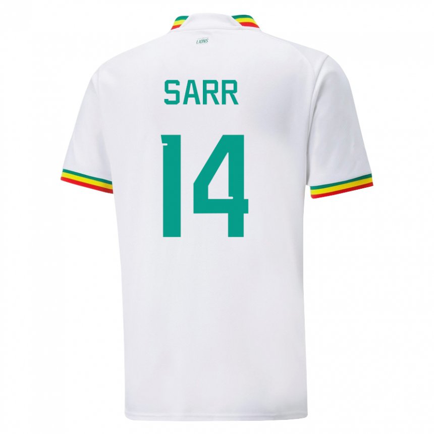 Mann Senegals Pape Sarr #14 Hvit Hjemmetrøye Drakt Trøye 22-24 Skjorter T-skjorte