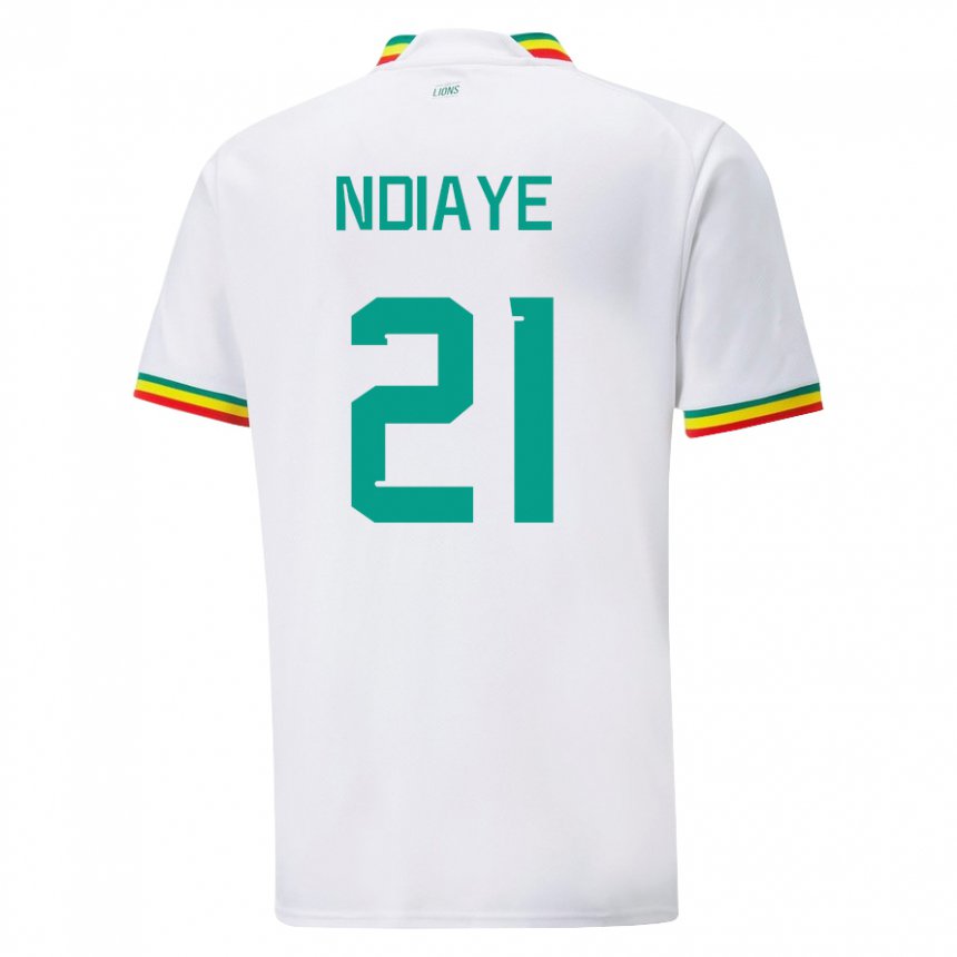 Mann Senegals Iliman Ndiaye #21 Hvit Hjemmetrøye Drakt Trøye 22-24 Skjorter T-skjorte