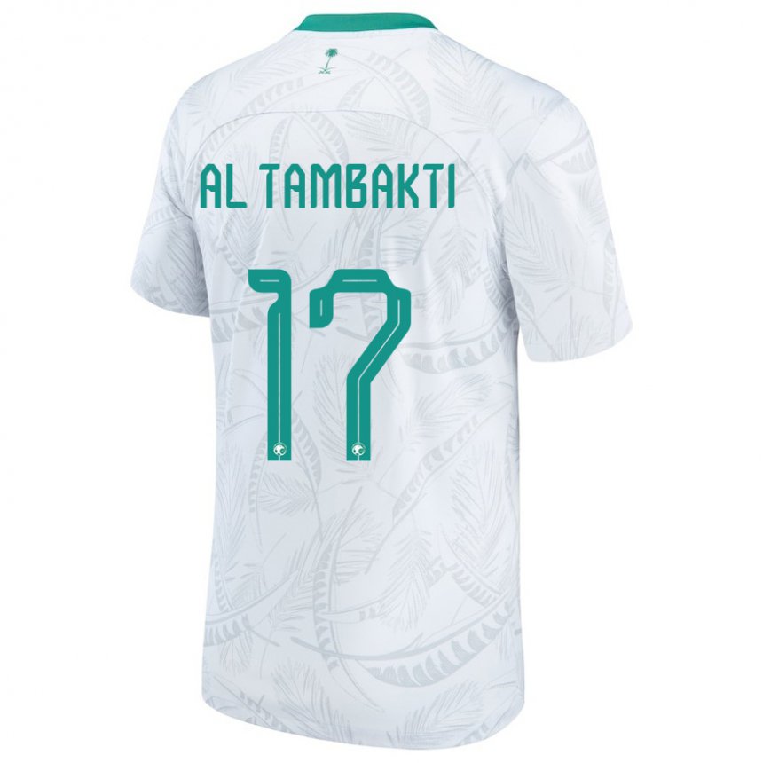 Mann Saudi-arabias Hassan Al Tambakti #17 Hvit Hjemmetrøye Drakt Trøye 22-24 Skjorter T-skjorte
