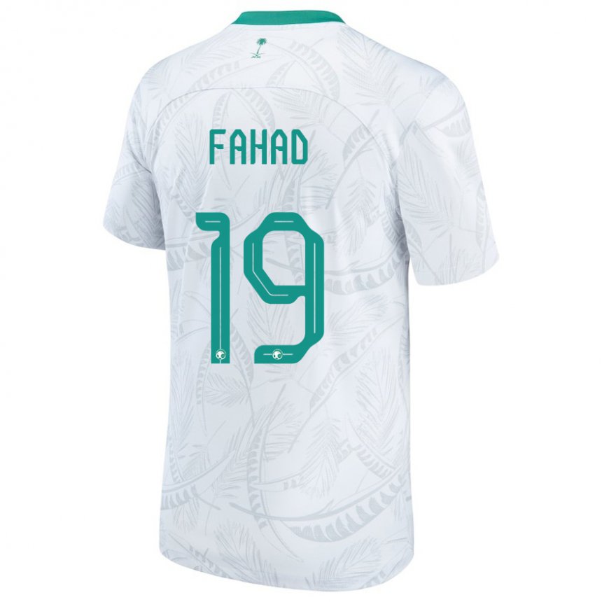 Mann Saudi-arabias Fahad Al Muwallad #19 Hvit Hjemmetrøye Drakt Trøye 22-24 Skjorter T-skjorte