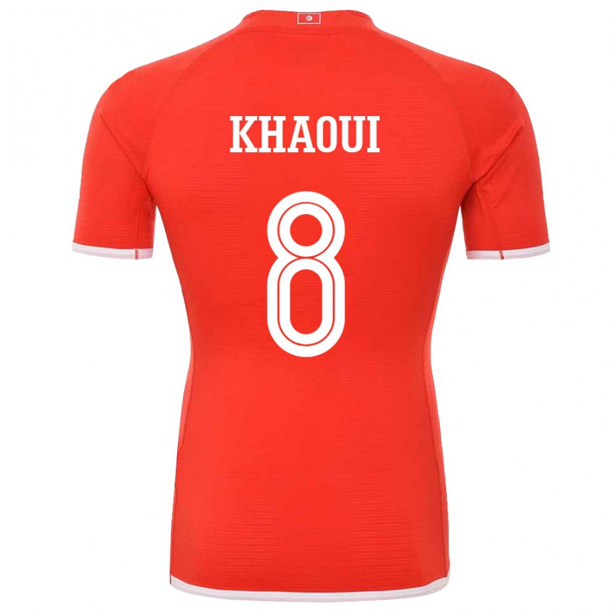 Mann Tunisias Saif Eddine Khaoui #8 Rød Hjemmetrøye Drakt Trøye 22-24 Skjorter T-skjorte