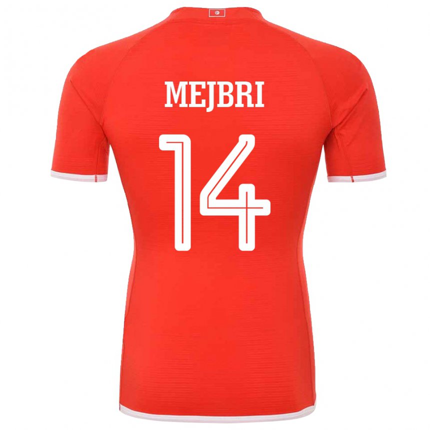 Mann Tunisias Hannibal Mejbri #14 Rød Hjemmetrøye Drakt Trøye 22-24 Skjorter T-skjorte