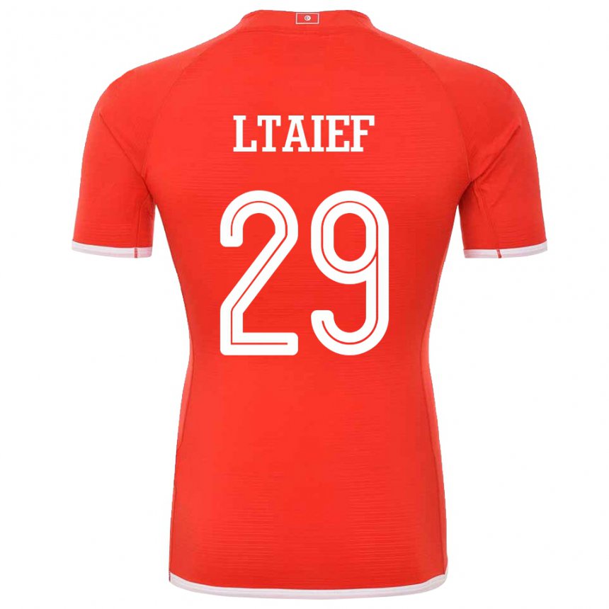 Mann Tunisias Sayfallah Ltaief #29 Rød Hjemmetrøye Drakt Trøye 22-24 Skjorter T-skjorte