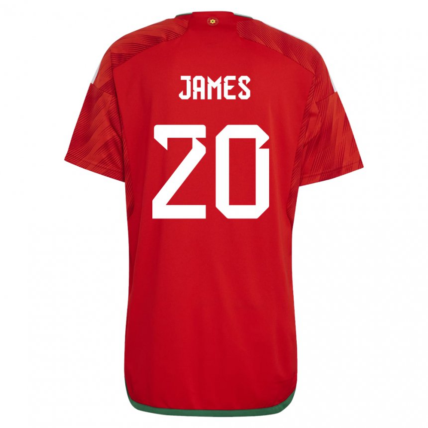 Mann Wales Daniel James #20 Rød Hjemmetrøye Drakt Trøye 22-24 Skjorter T-skjorte