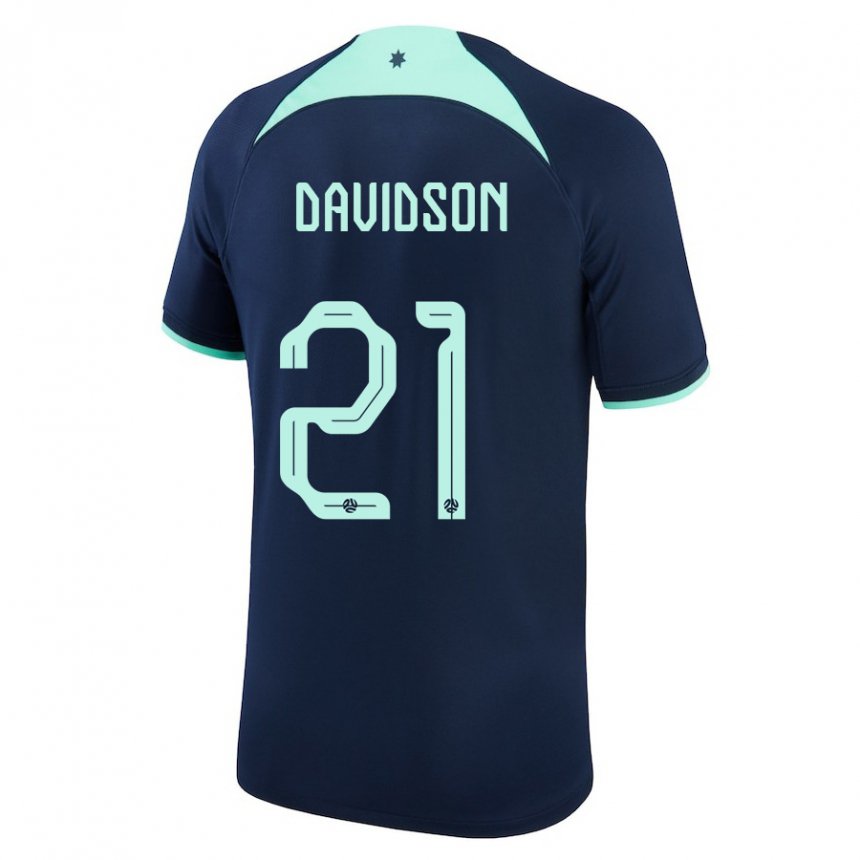 Mann Australias Jason Davidson #21 Mørke Blå Bortetrøye Drakt Trøye 22-24 Skjorter T-skjorte