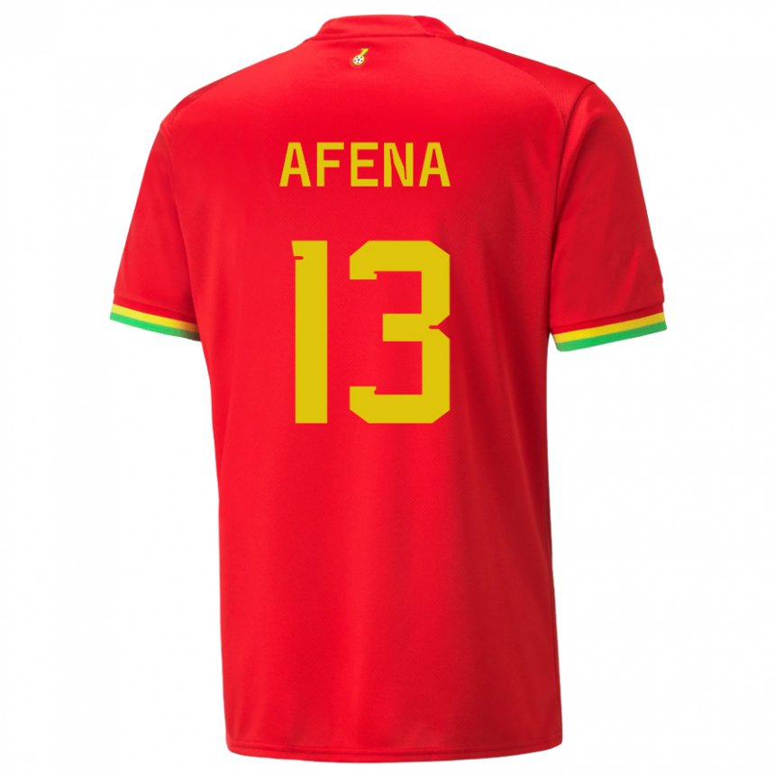 Mann Ghanas Felix Afena-gyan #13 Rød Bortetrøye Drakt Trøye 22-24 Skjorter T-skjorte