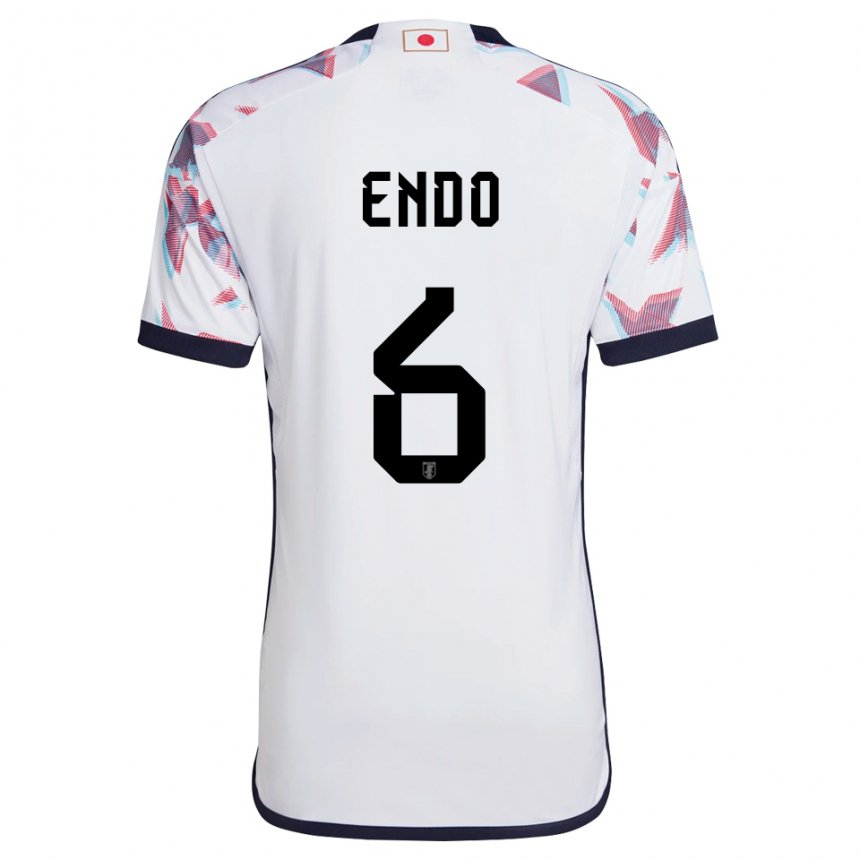 Mann Japans Wataru Endo #6 Hvit Bortetrøye Drakt Trøye 22-24 Skjorter T-skjorte