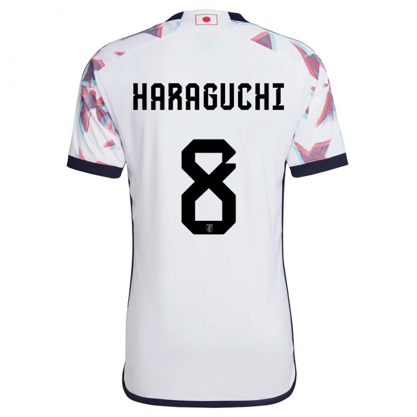 Mann Japans Genki Haraguchi #8 Hvit Bortetrøye Drakt Trøye 22-24 Skjorter T-skjorte