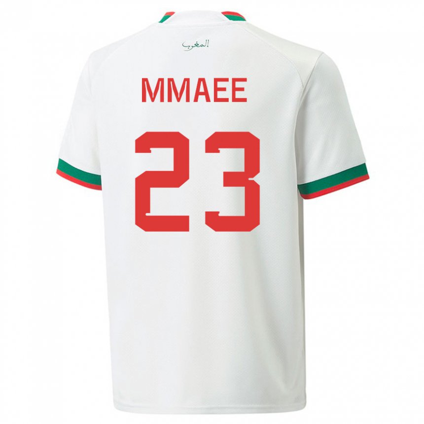 Mann Marokkos Ryan Mmaee #23 Hvit Bortetrøye Drakt Trøye 22-24 Skjorter T-skjorte