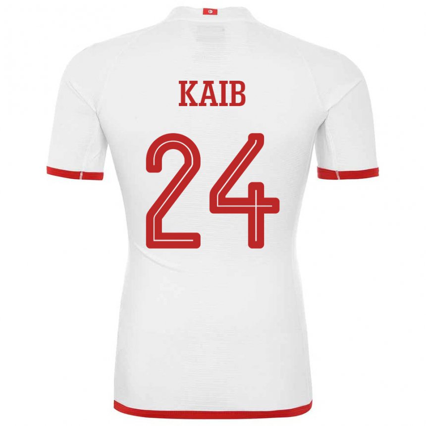 Mann Tunisias Rami Kaib #24 Hvit Bortetrøye Drakt Trøye 22-24 Skjorter T-skjorte