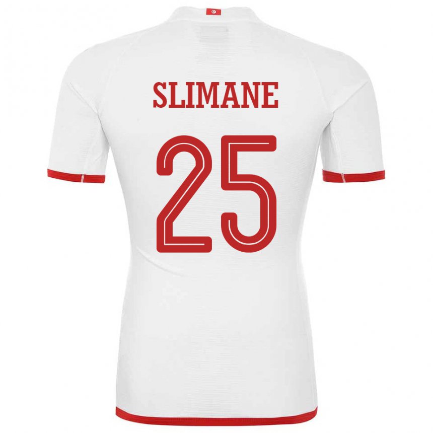 Mann Tunisias Anis Ben Slimane #25 Hvit Bortetrøye Drakt Trøye 22-24 Skjorter T-skjorte