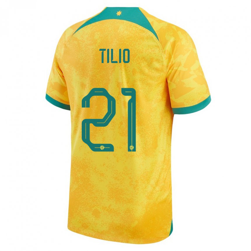 Dame Australias Marco Tilio #21 Gylden Hjemmetrøye Drakt Trøye 22-24 Skjorter T-skjorte