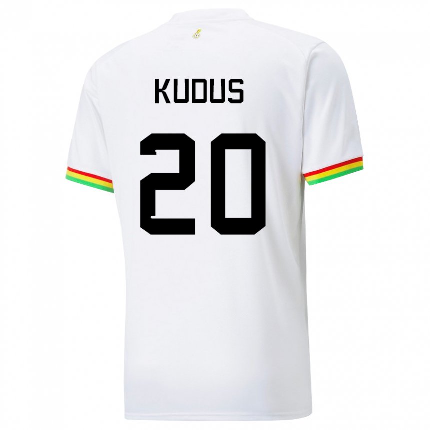 Dame Ghanas Mohammed Kudus #20 Hvit Hjemmetrøye Drakt Trøye 22-24 Skjorter T-skjorte