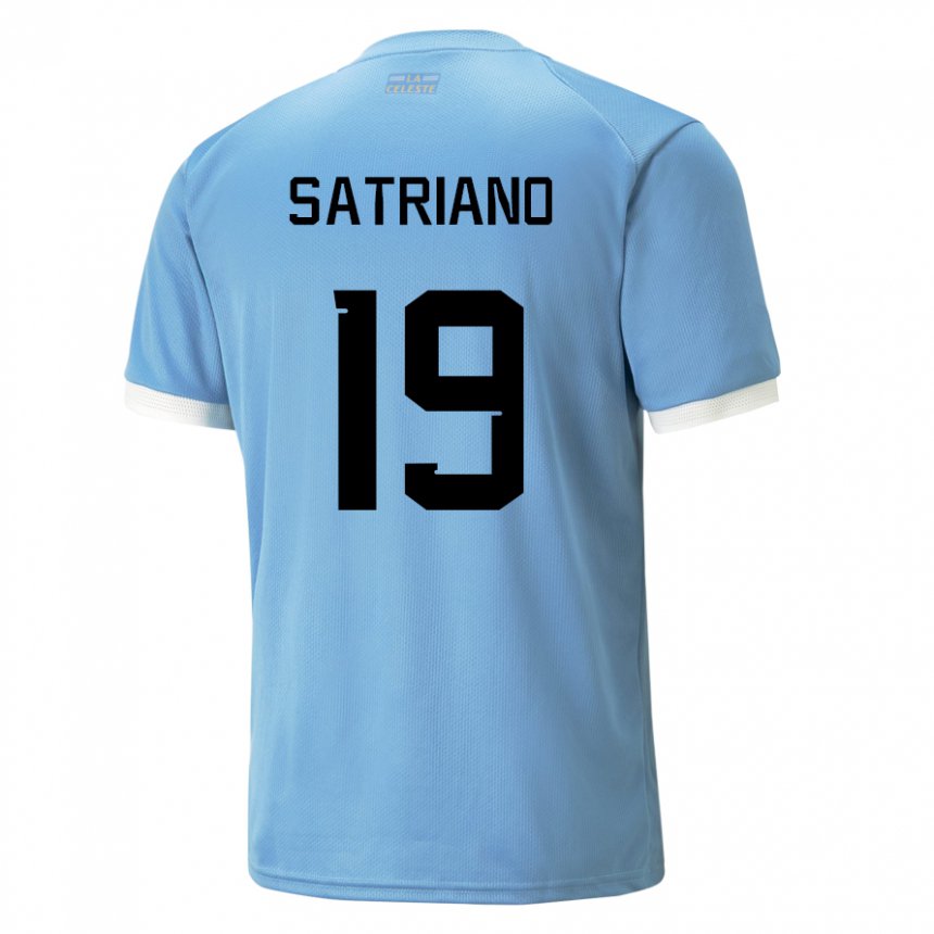 Dame Uruguays Martin Satriano #19 Blå Hjemmetrøye Drakt Trøye 22-24 Skjorter T-skjorte