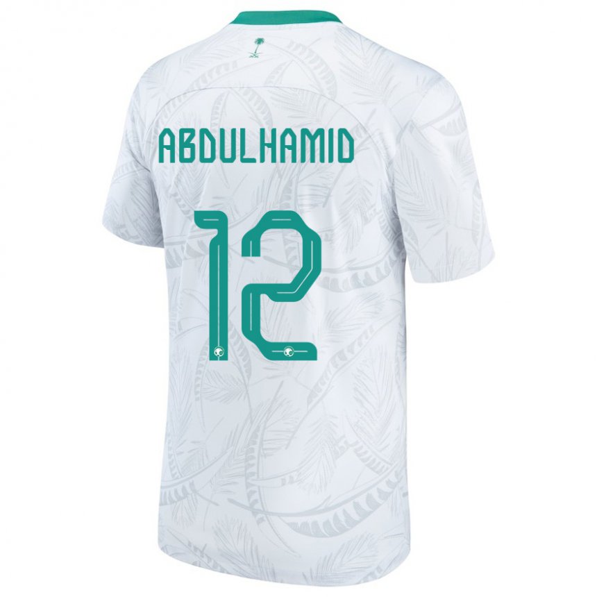 Dame Saudi-arabias Saud Abdulhamid #12 Hvit Hjemmetrøye Drakt Trøye 22-24 Skjorter T-skjorte