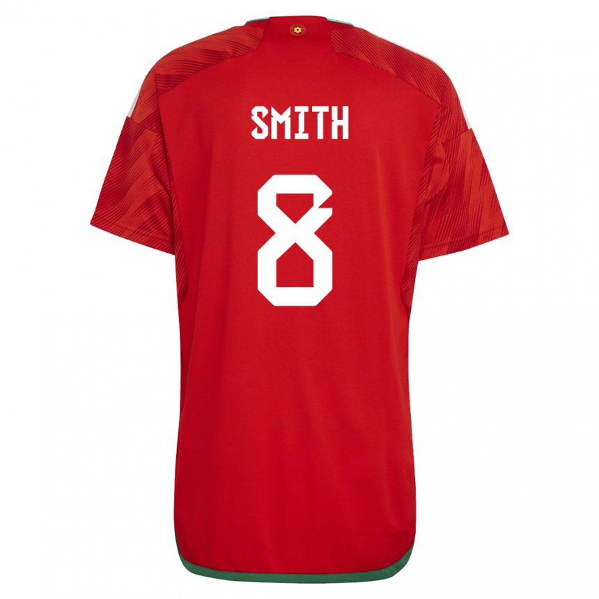 Dame Wales Matt Smith #8 Rød Hjemmetrøye Drakt Trøye 22-24 Skjorter T-skjorte