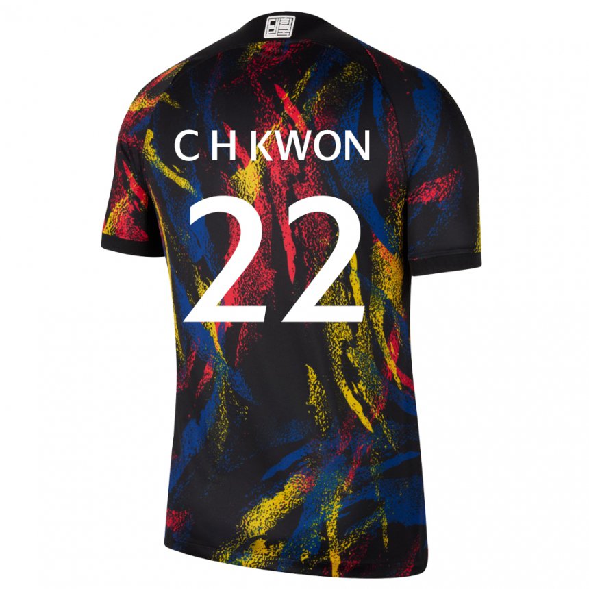Dame Sør-koreas Chang-hoon Kwon #22 Flerfarget Bortetrøye Drakt Trøye 22-24 Skjorter T-skjorte