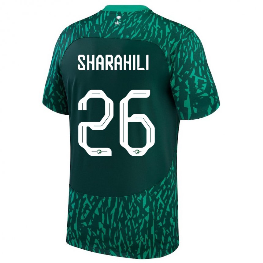 Dame Saudi-arabias Riyadh Sharahili #26 Mørk Grønn Bortetrøye Drakt Trøye 22-24 Skjorter T-skjorte