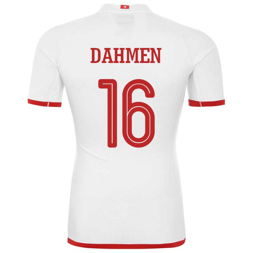 Dame Tunisias Aymen Dahmen #16 Hvit Bortetrøye Drakt Trøye 22-24 Skjorter T-skjorte