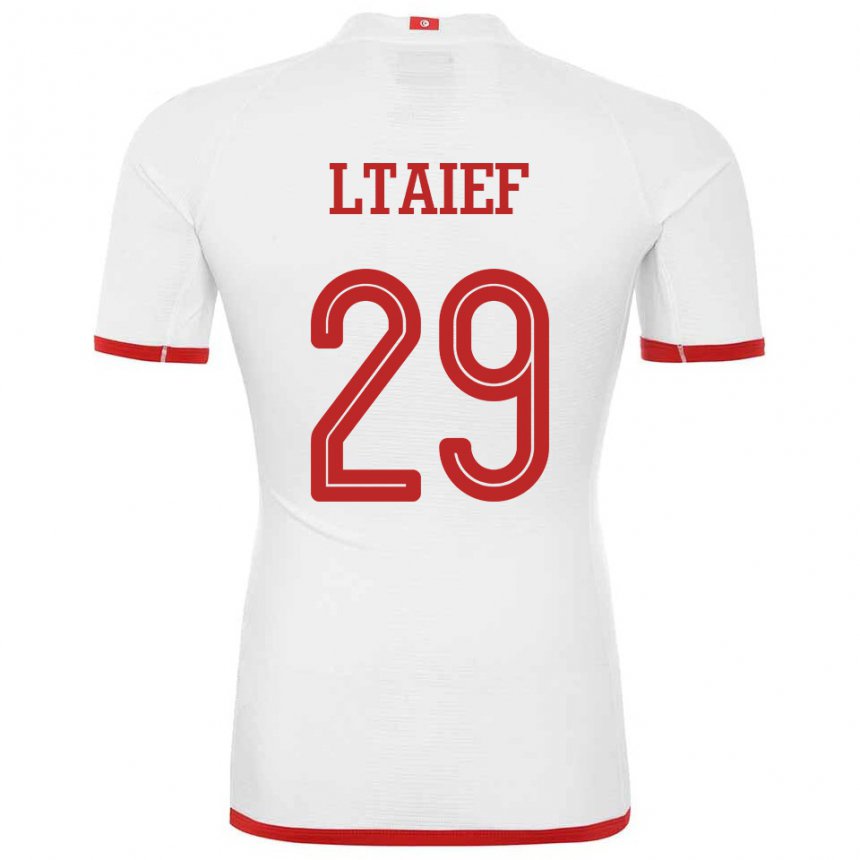 Dame Tunisias Sayfallah Ltaief #29 Hvit Bortetrøye Drakt Trøye 22-24 Skjorter T-skjorte