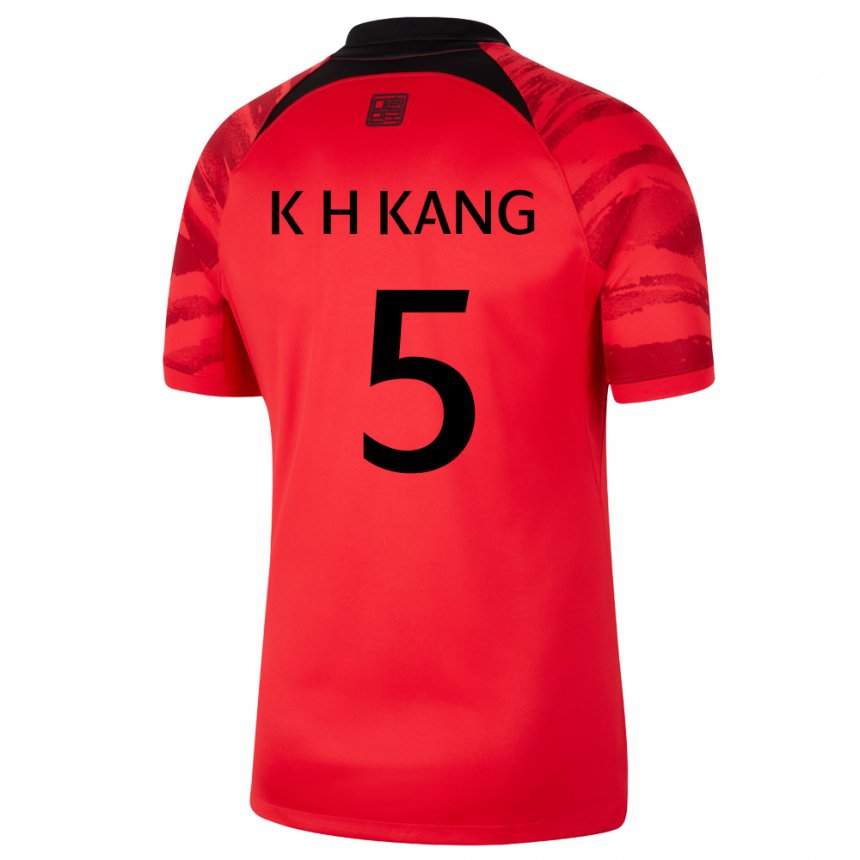 Barn Sør-koreas Kang Kyo Hun #5 Rød Svart Hjemmetrøye Drakt Trøye 22-24 Skjorter T-skjorte