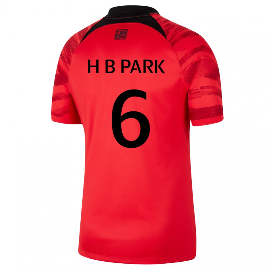 Barn Sør-koreas Park Hyeon Bin #6 Rød Svart Hjemmetrøye Drakt Trøye 22-24 Skjorter T-skjorte